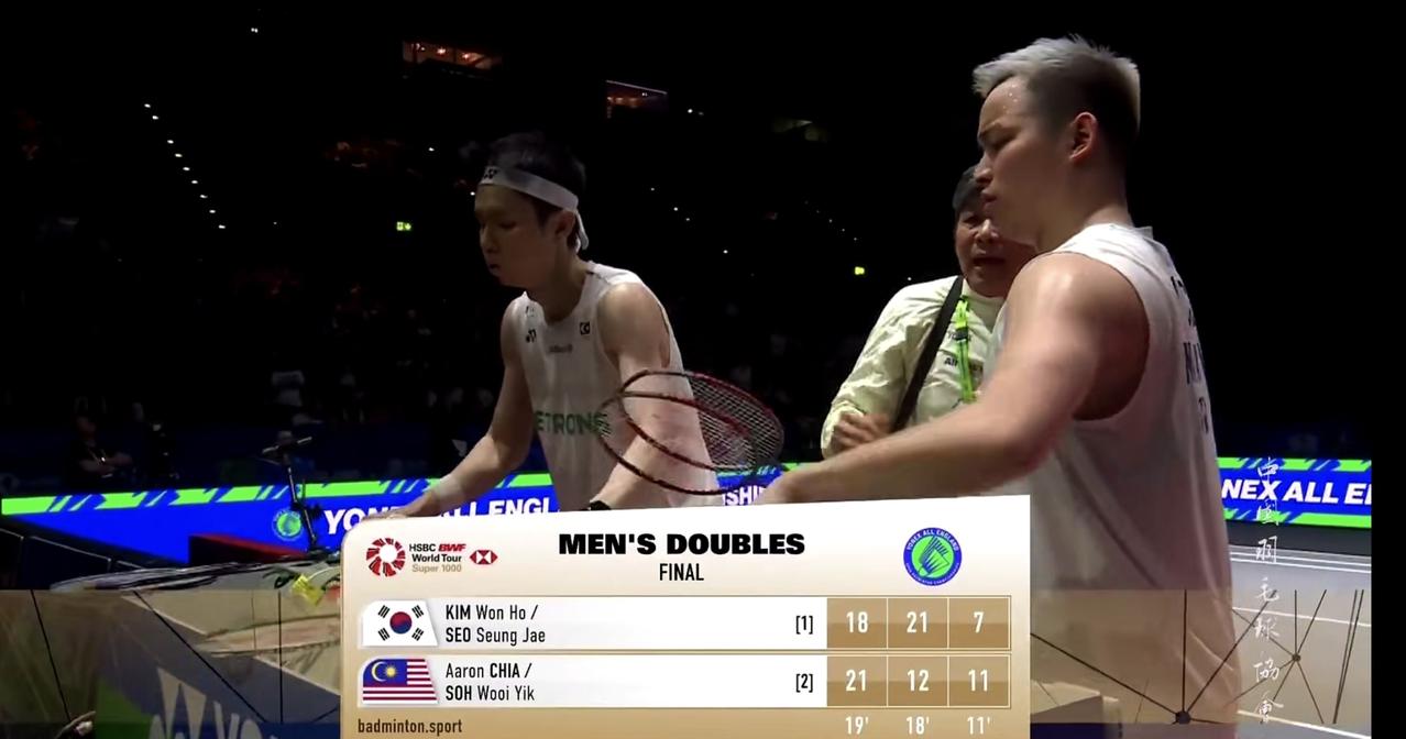 韩国男双金元浩/徐承宰太强了，强大的心态和良好的竞技状态实现超级大逆转，夺取全英