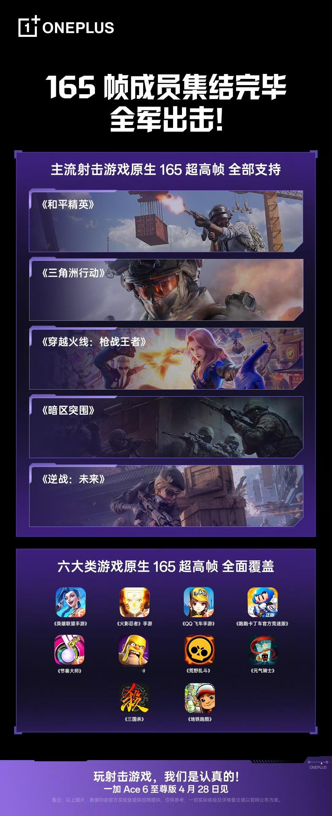 打游戏，用一加手机。一加的原生165超高帧，已经覆盖主流射击游戏。