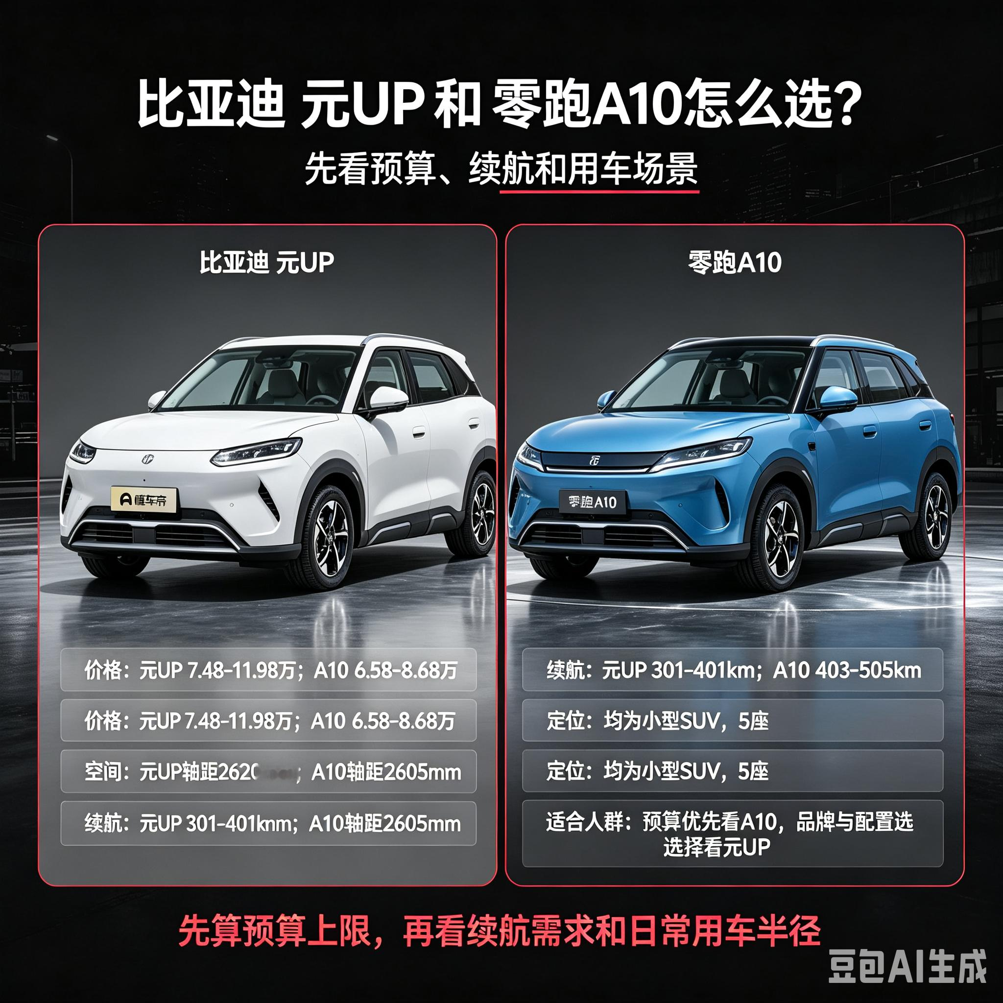 元UP和零跑A10到底怎么选