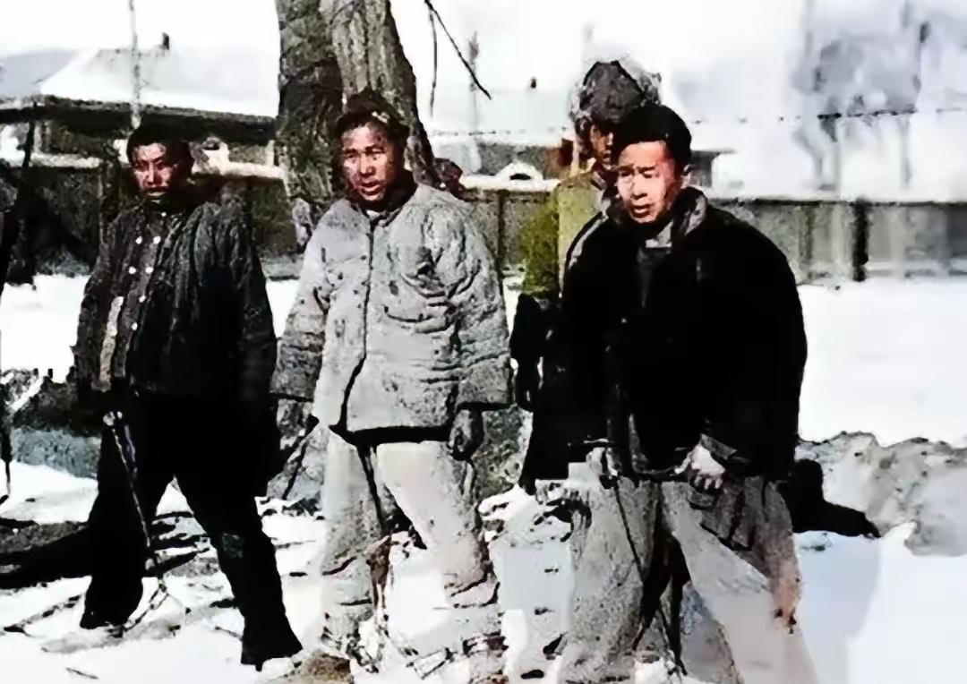 1931年，日本鬼子俘虏了三名抗联战士，他们给三名勇士戴上手铐脚镣，捆绑在冰天雪