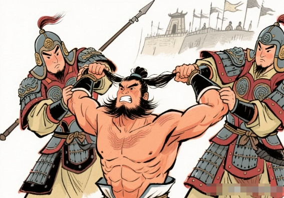 620年，猛将<em>段志玄</em>在围攻慈涧战役时因马倒被俘，双臂被反剪，两名敌将抓住他头发押