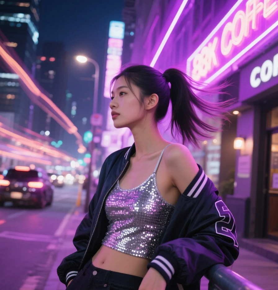 都市街角的时尚风暴，酷妹用穿搭颠覆感官认知