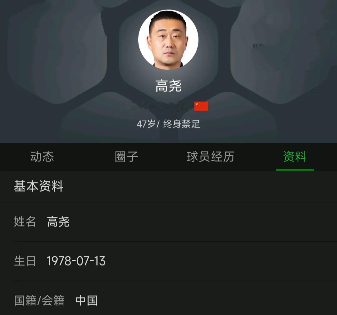 没想到顶替李明入选02年世界杯大名单的高尧，居然被足协终身禁赛了啊。在足协最新