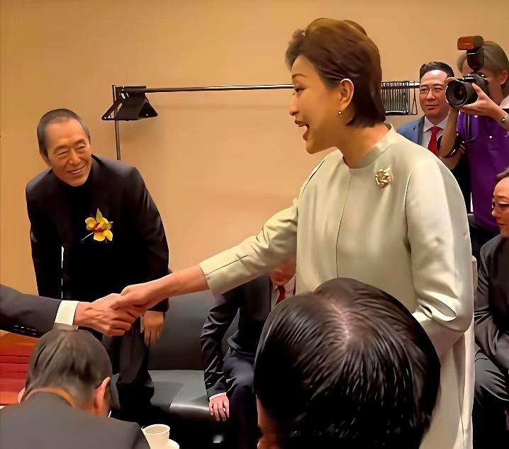 张艺谋起身伸手，杨澜视若无睹径直转向杨受成。73岁的名导，手悬在半空默默收回。名