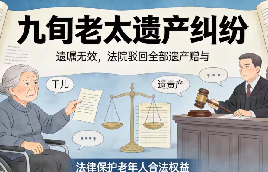 九旬老太立遗嘱财产全给“干儿子”，法院一纸判决让真相大白：这不是孝顺，是欺诈！