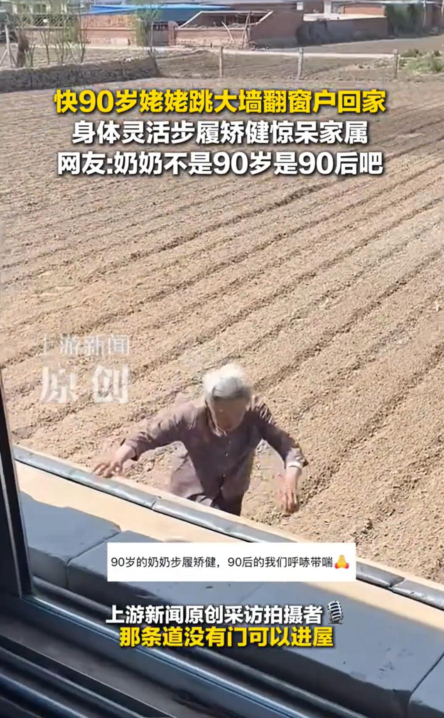 这也太厉害了！辽宁，一位90岁老人到地里去干活，没想到，回家时为了能少绕一圈路，