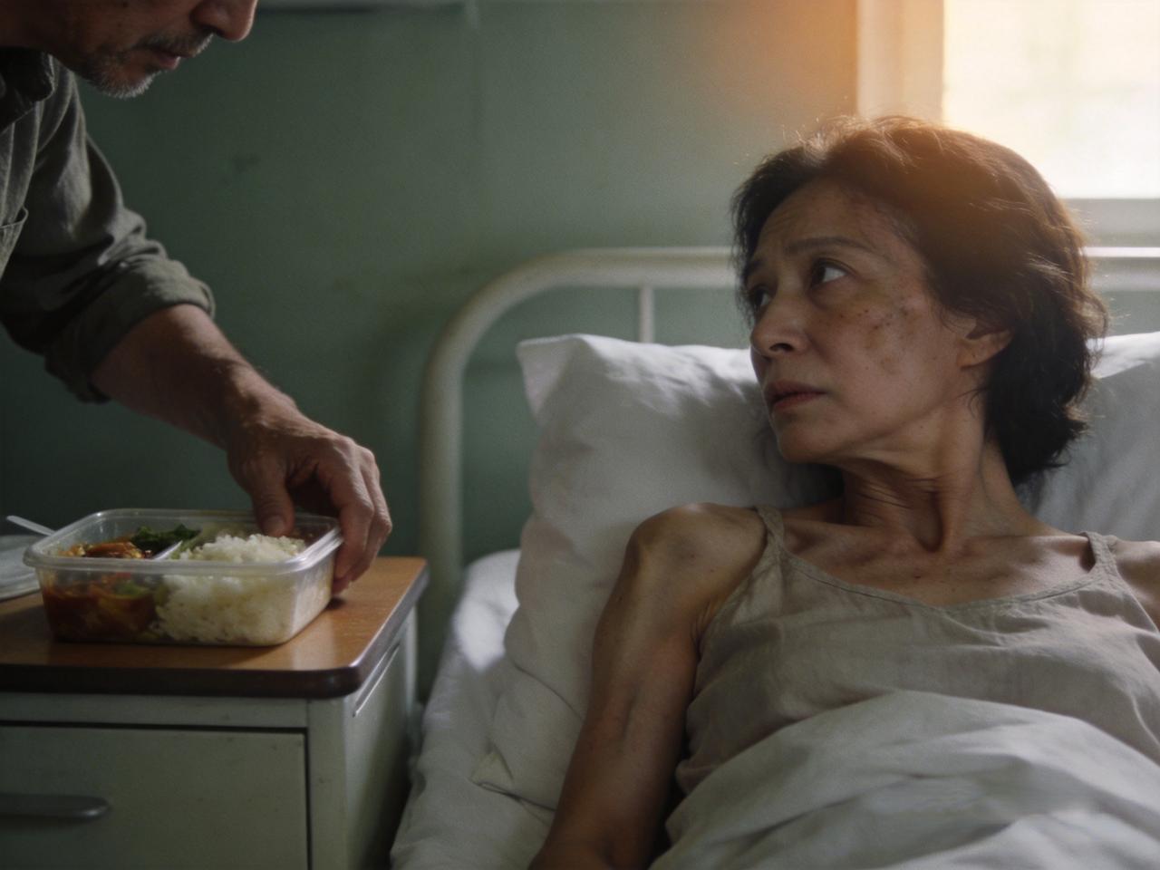 前妻住院费我先垫,她大哥都不来，就我来。昨天看她，住院没人管，病床上瘦得似柴火