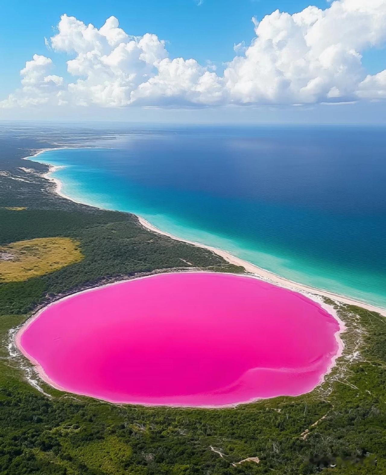 澳洲粉色湖美到失语！草莓奶昔色太绝了😭澳大利亚的赫利斯帕斯湖也太会了吧！