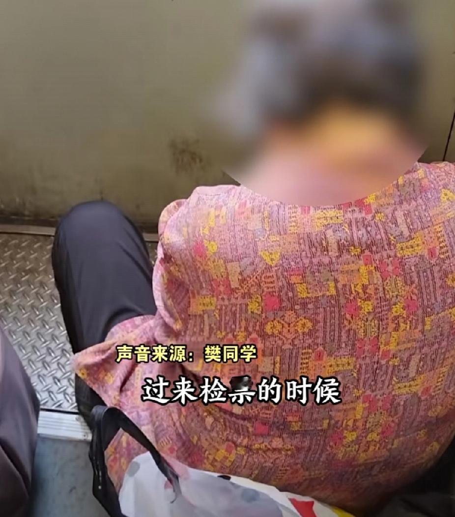 70岁奶奶买了坐票却一直蹲在车厢连接处，检票时被发现有座，奶奶：“座位上有人，没
