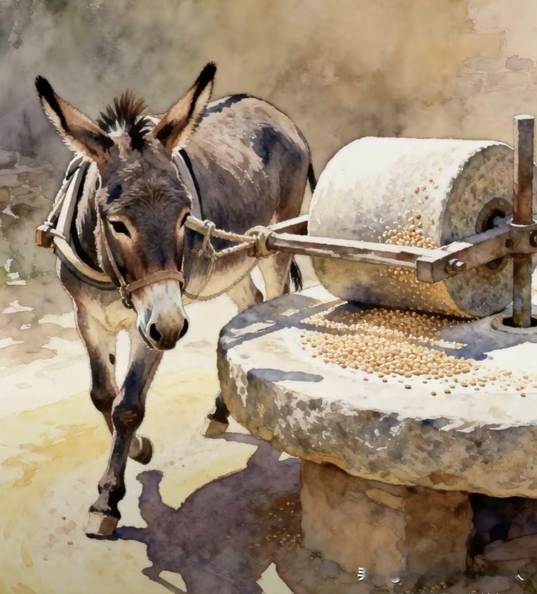 这两天，很热的一个梗，就是：驴贷款给自己买了一个磨，不分昼夜，拉的冒烟，越拉越开