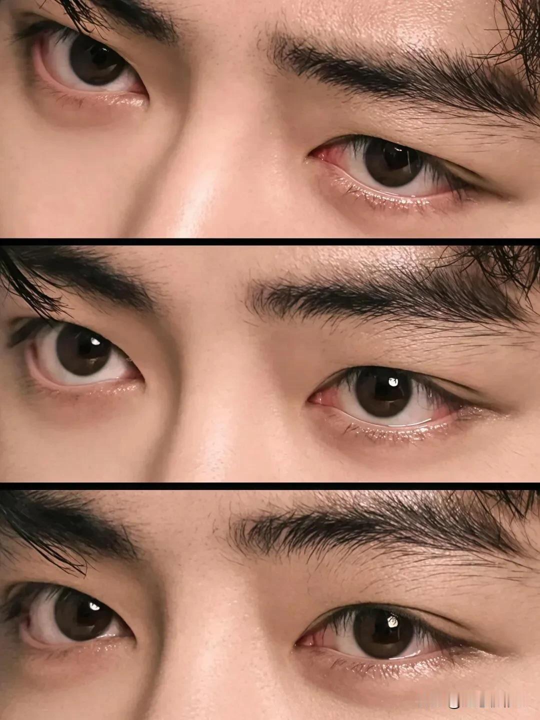 肖战这种野生眉，和干净的没有任何眼影眼线的纯净眼睛，才是肖战的迷人所在。没有丝毫
