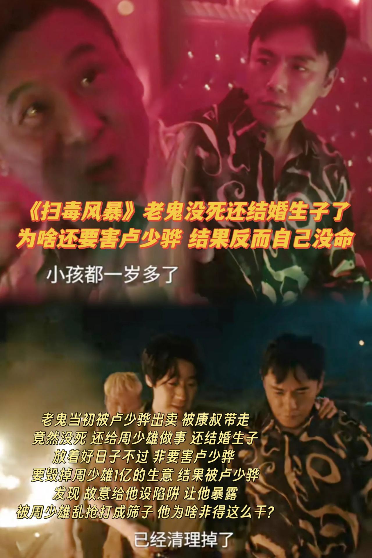 《扫毒风暴》老鬼害卢少骅自己赔上性命图啥？[？？？]老鬼之前被卢少骅出卖