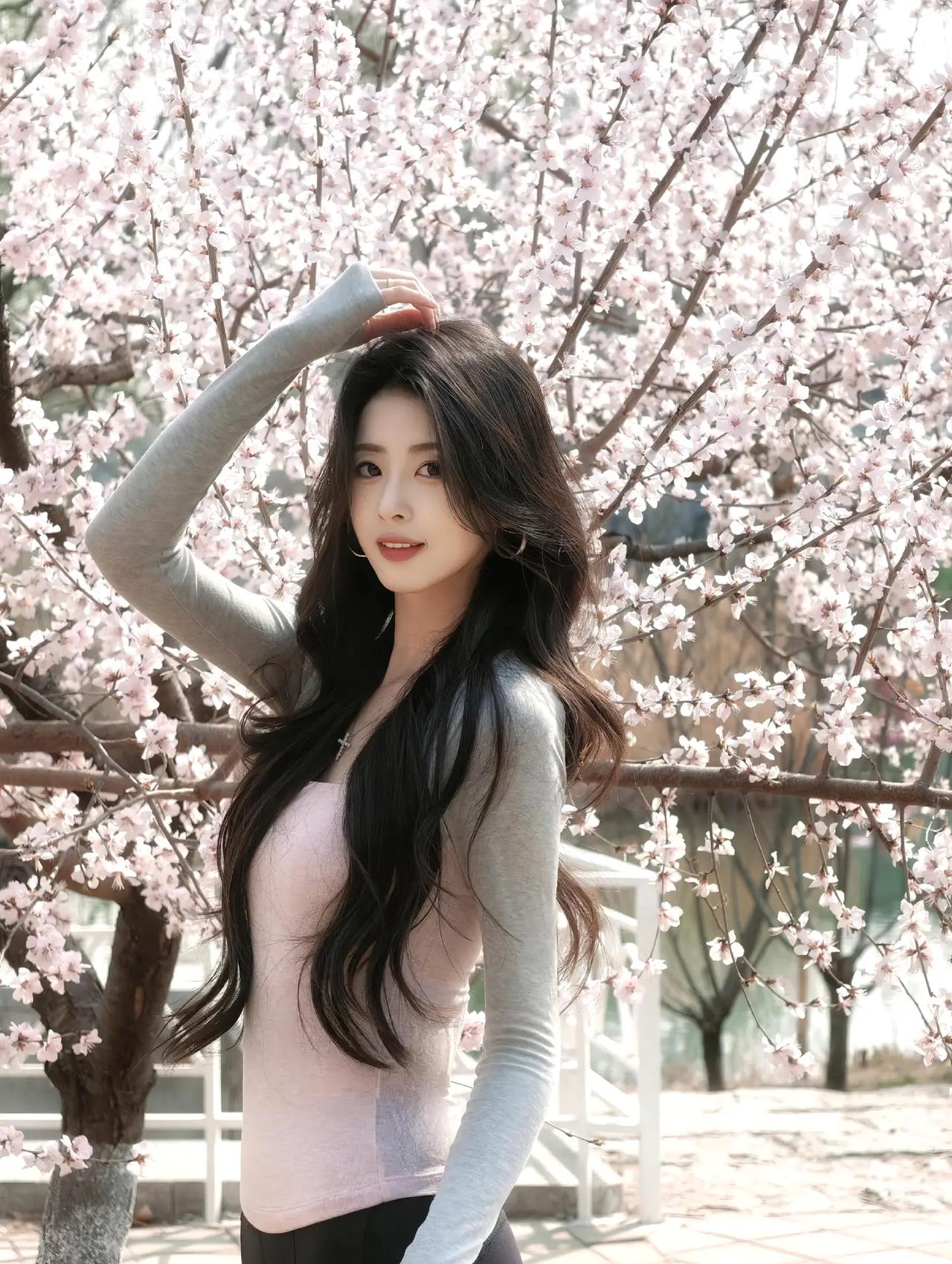 风掠过发梢时樱花恰好落在肩头粉白的花簇层层叠叠把整个春天都揉进温柔的光影里