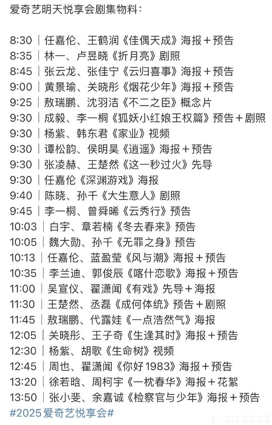 爱奇艺好多物料啊明天​​​