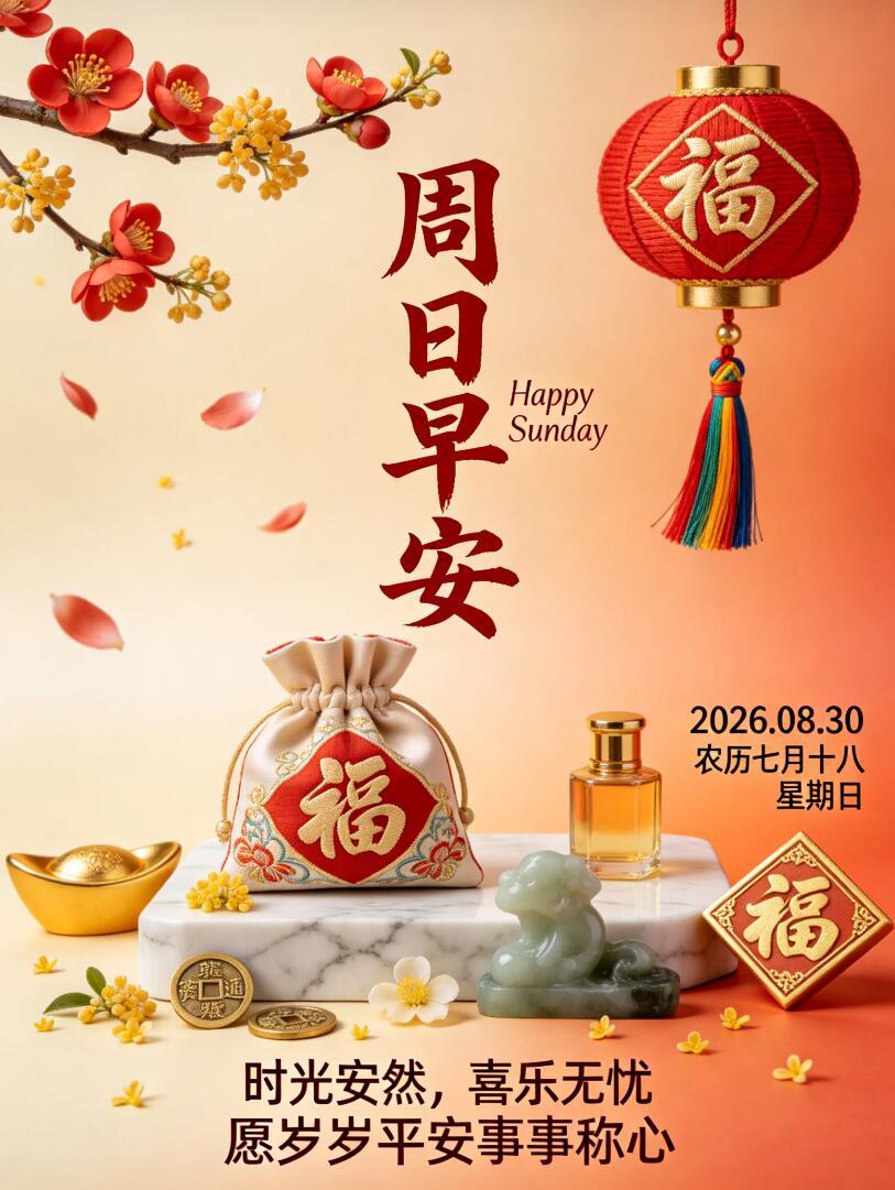 2026.8.30周日早安祝福图片壁纸拿图吱一声噢～