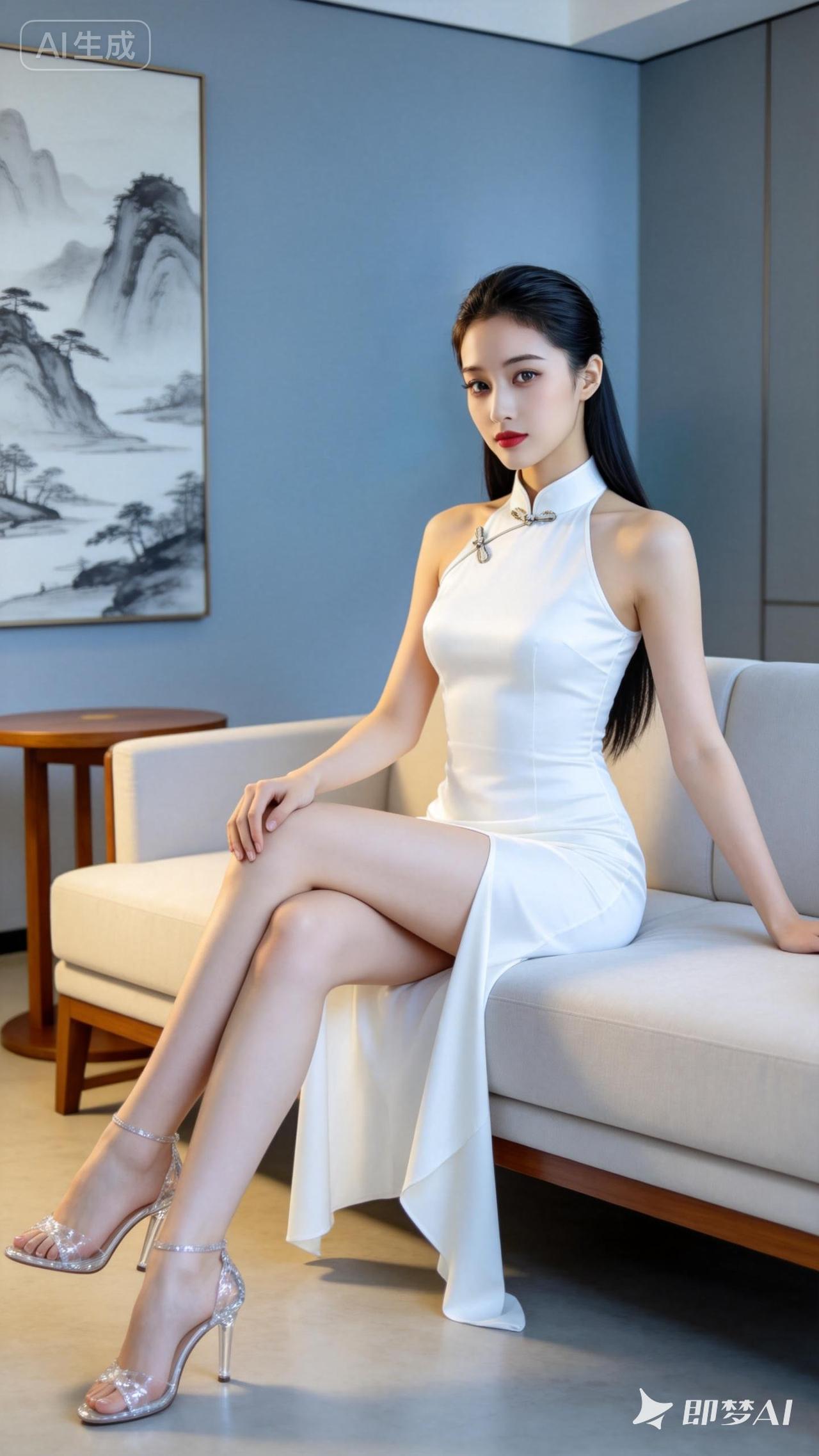 优雅白裙，气质女神，尽显东方韵味