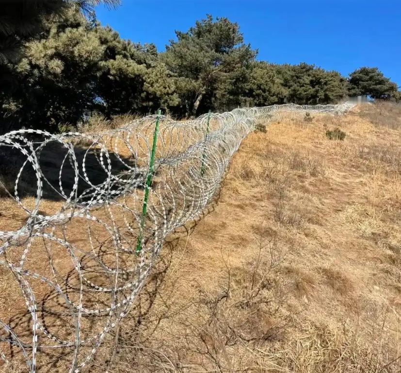 泰山景区最近干了件挺扎眼的事，他们在泰山脚下，修了135公里的隔离网。滚筒式的，