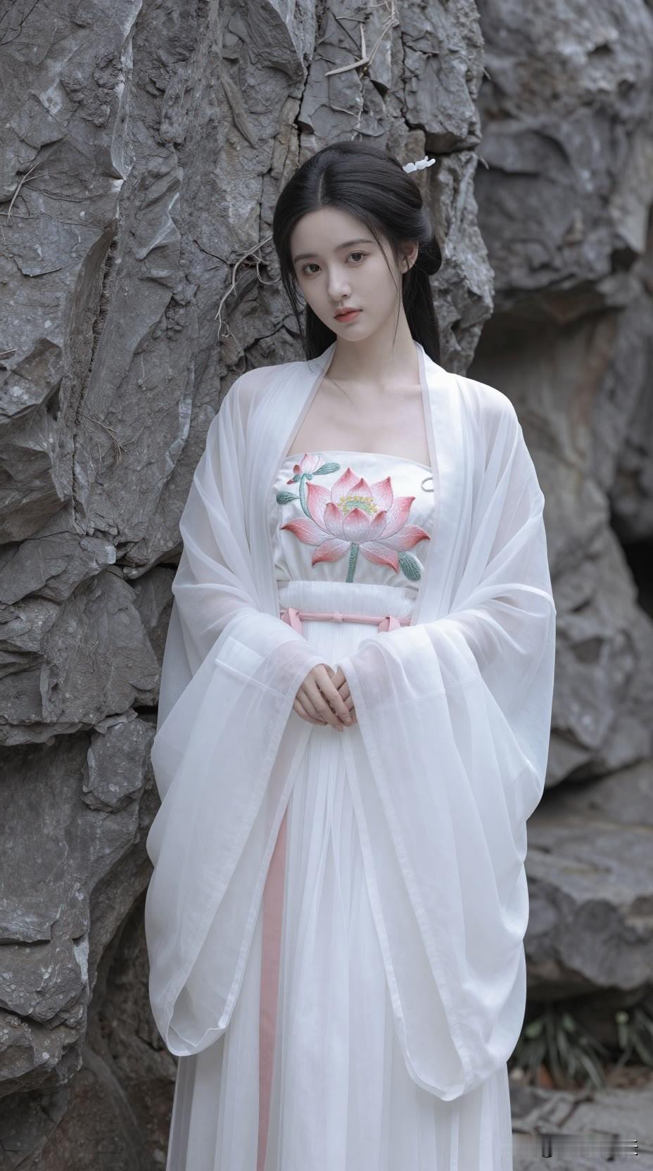 一袭素衣，半盏清茶，不负人间清欢。美女人像群高清美女高雅气质美女古风