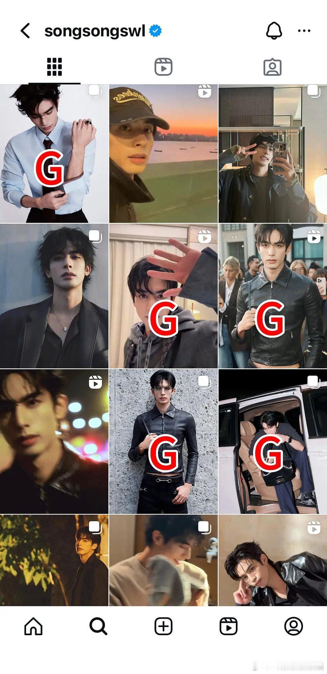 宋威龙ig的Gucci含量很高。