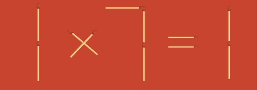 画面中“1×7=1”显然是个错误等式，而你的任务是仅移动1根火柴