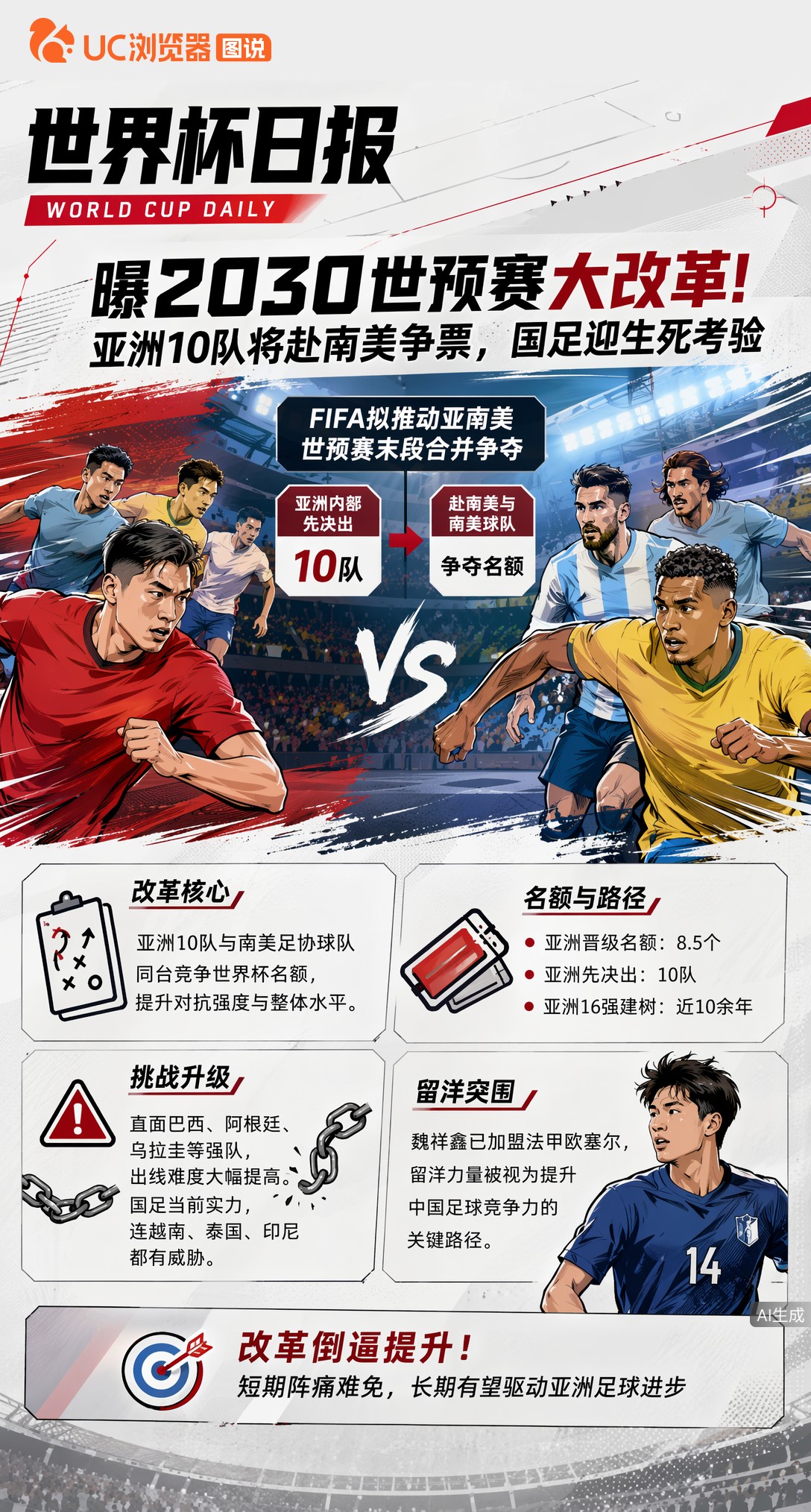 曝2030世预赛大改革！亚洲10队将赴南美争票，国足迎生死考验
