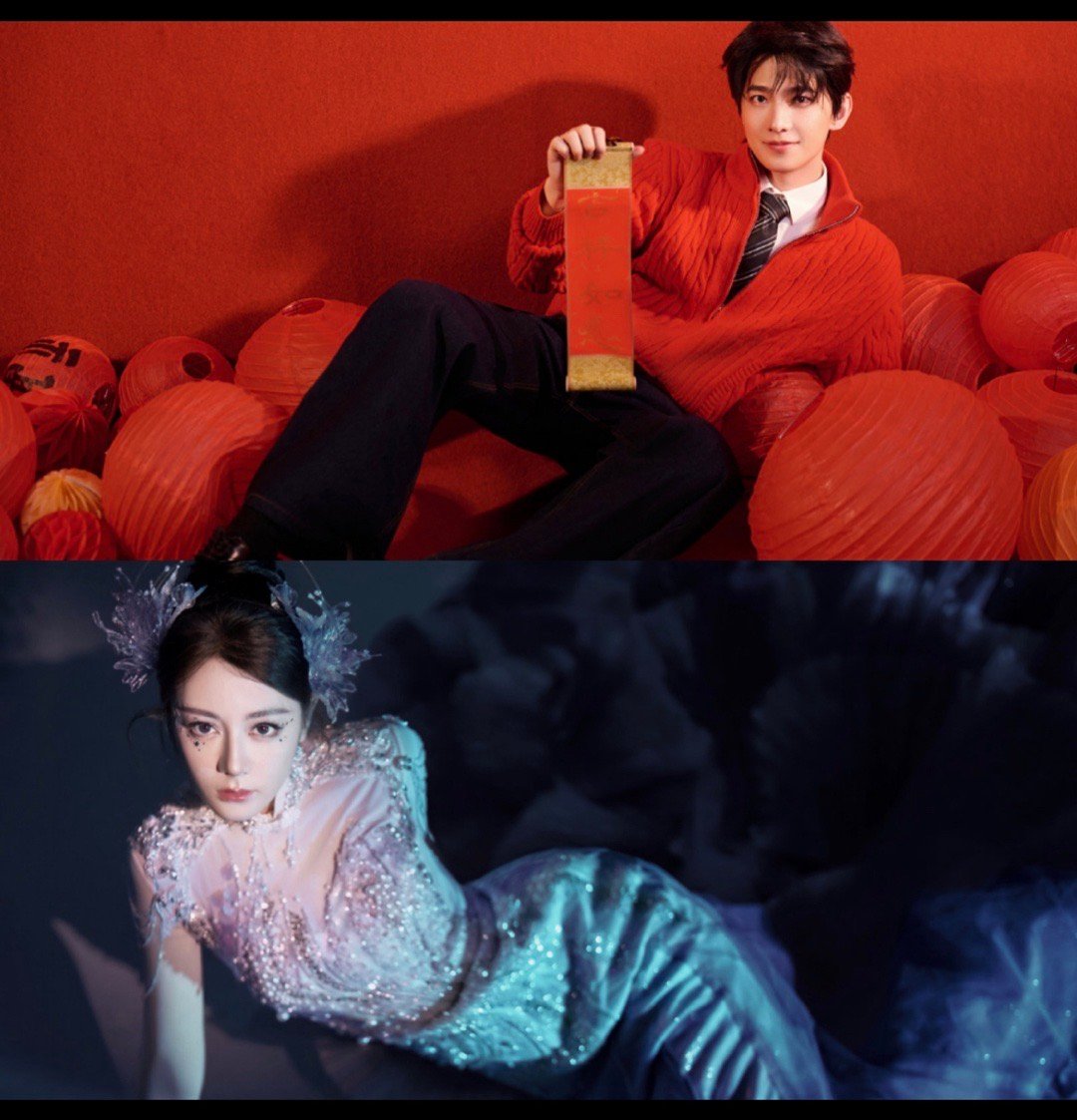 洋迪夫妇撒糖人鱼公主与王子坐姿甜度超标～💑杨洋迪丽热巴坐姿同步又般配，氛围感拉