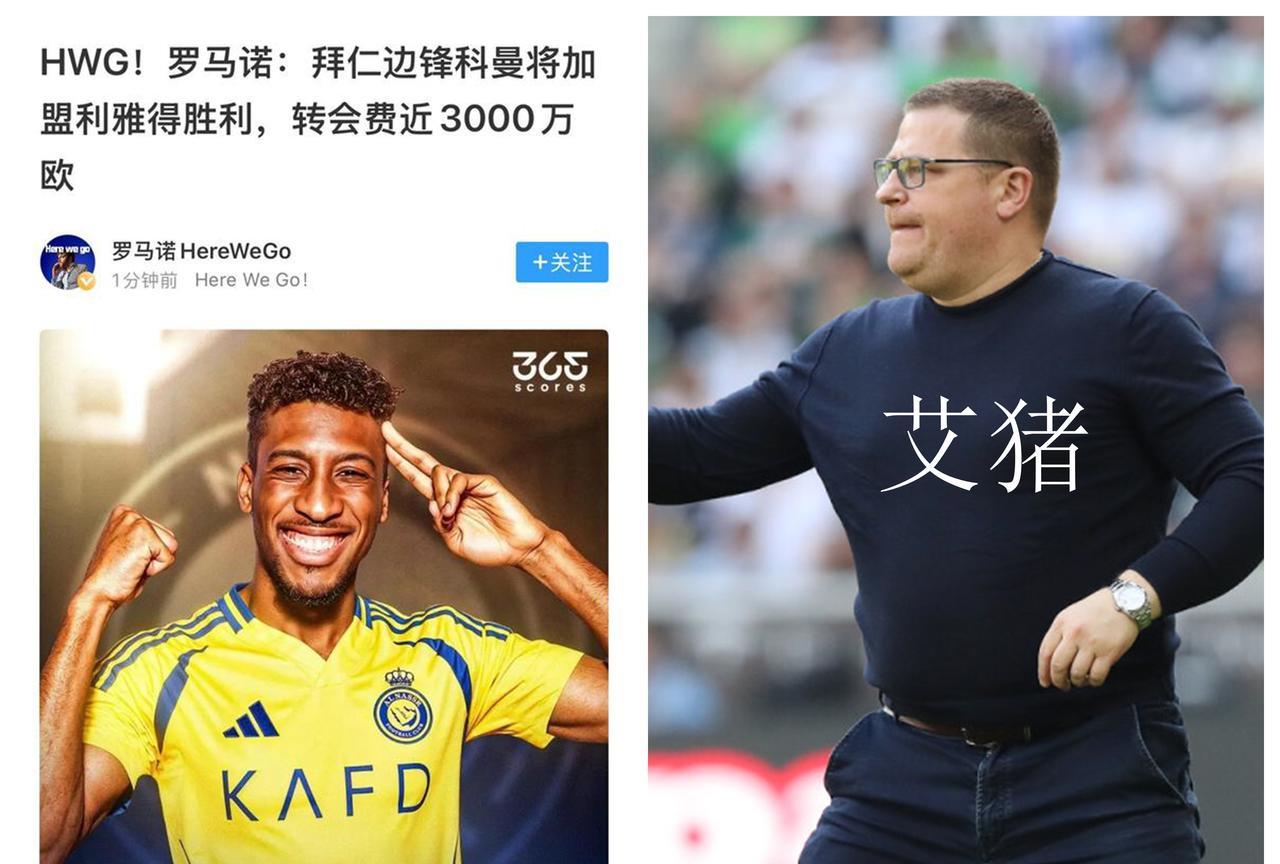 艾猪，真有你的，不到3000万就把科曼给卖了，你是来拜仁拆家的吧？难不成他真的