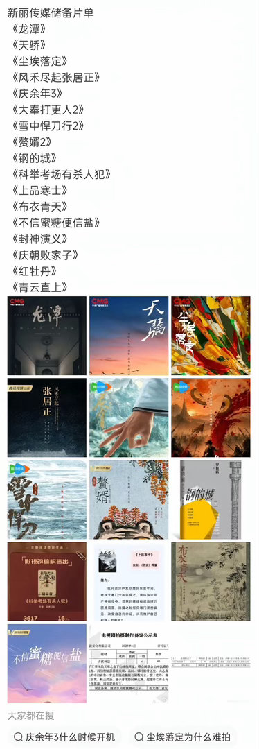 新丽已经彻底走男频大男主路线了，已拍的三部女频里孟子义一个人就占了两部的含金量?