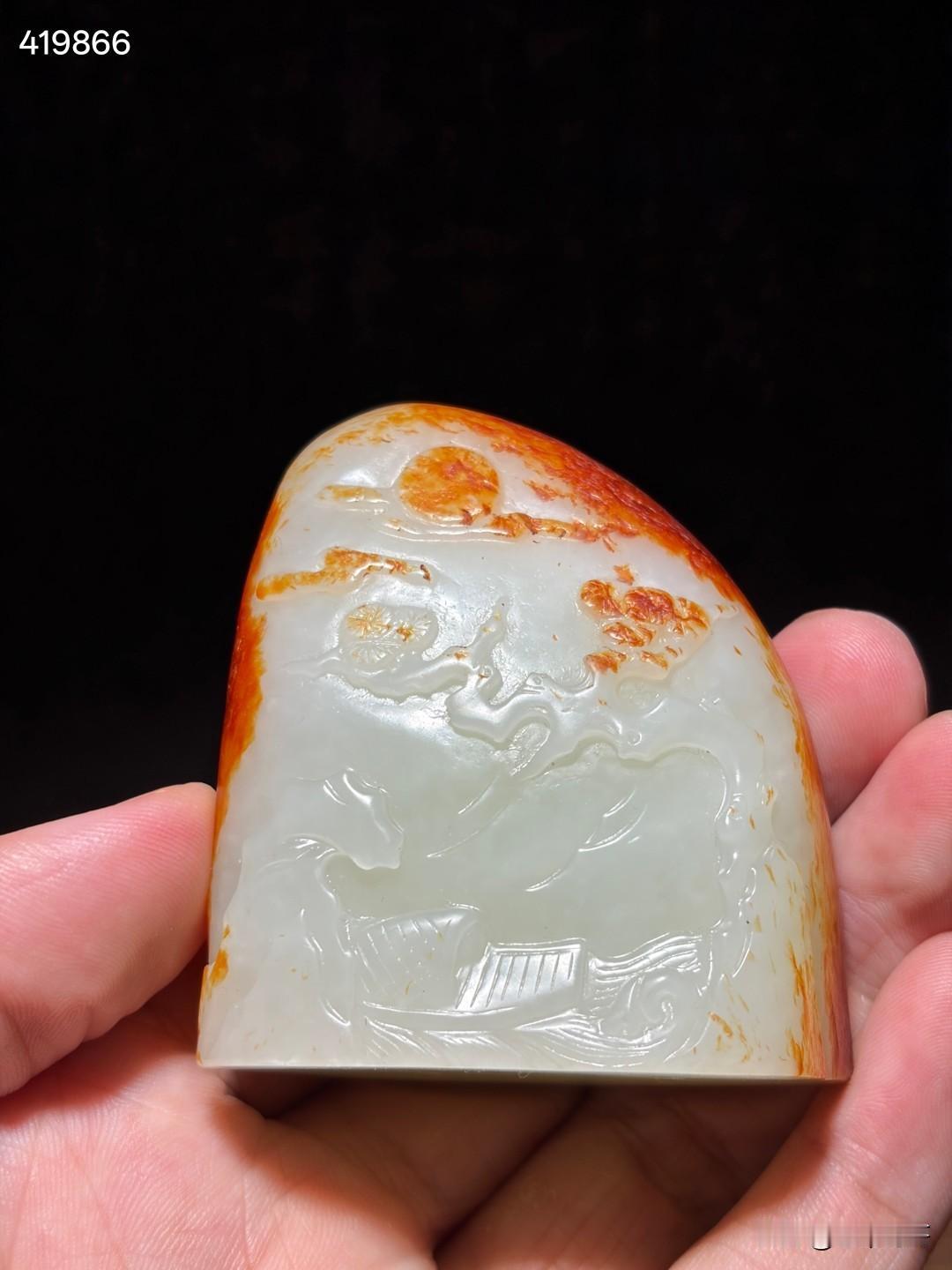 清和田玉风景山子摆件尺寸5.8×5.1×3.1厘