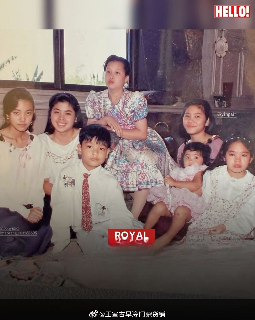 王室王室泰国王室暹罗往事老照片：帕公主和她的亲戚们，照片上的六个孩子都是育坤家