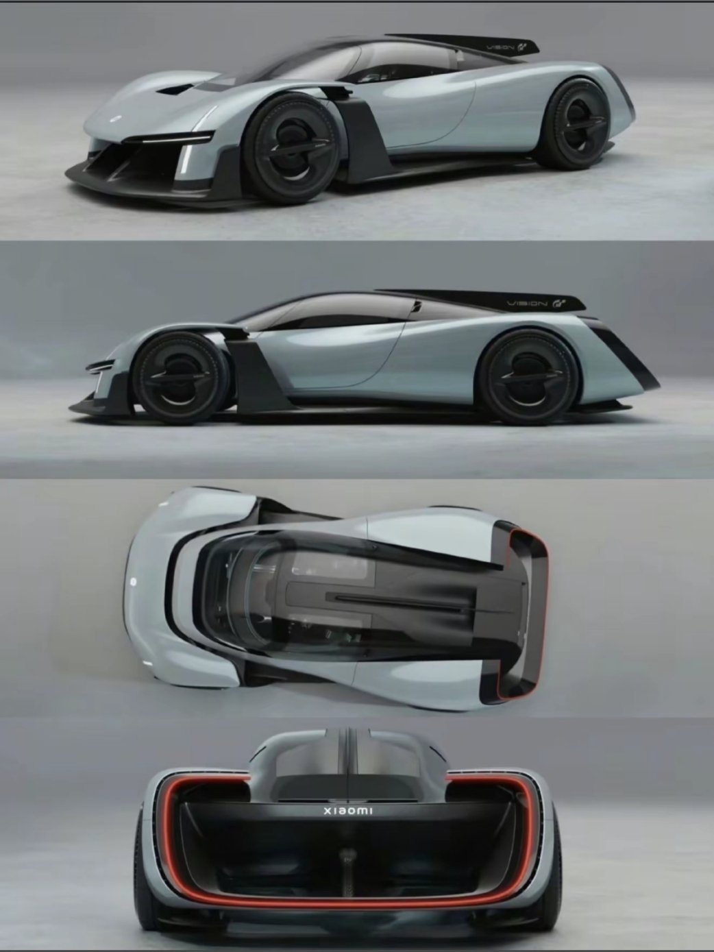 小米超跑亮相小米汽车跟速度较上劲了，确实也好看，这造型算是蝎子粑粑独一份了吧？辨