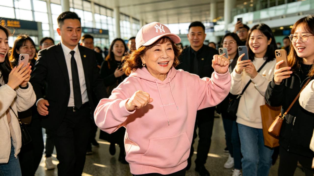 81岁潘迎紫机场开合跳，蹦跳挥手如少女，2026银发活力天花板火出圈4月9