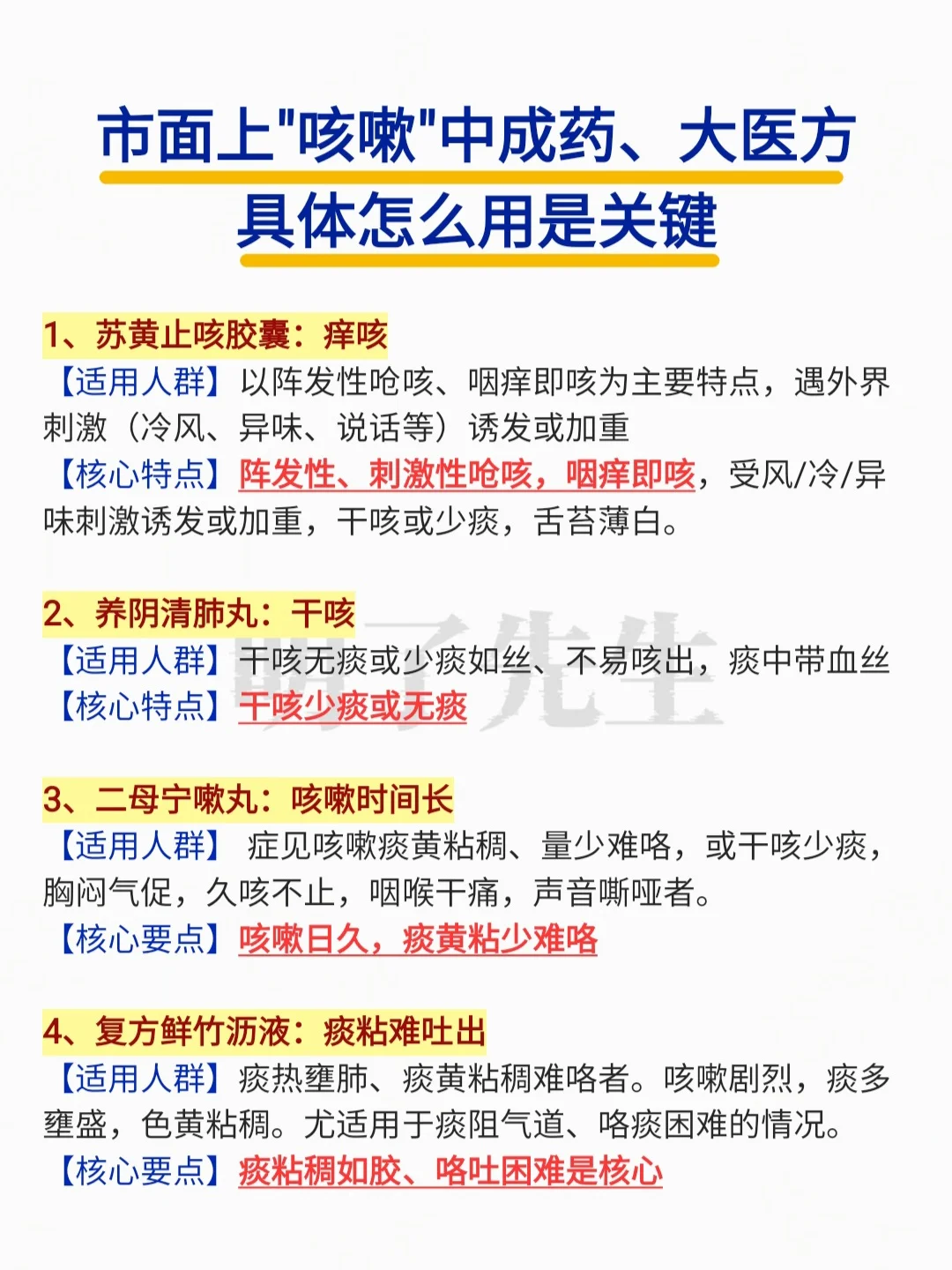 各种类型顽固性咳嗽，看完这篇就会了