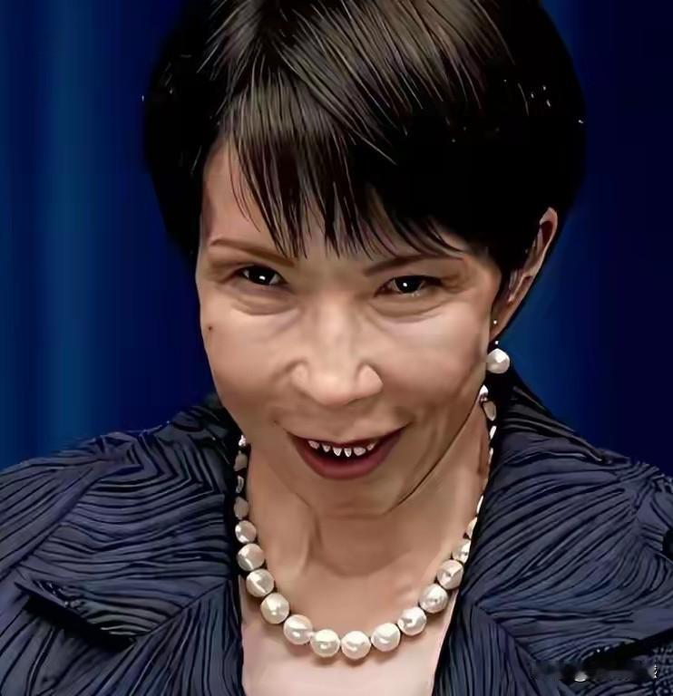 高市早苗的嘴，好像比正常的人的嘴要大一些，在她的五官当中，她的这张嘴显得特别的突