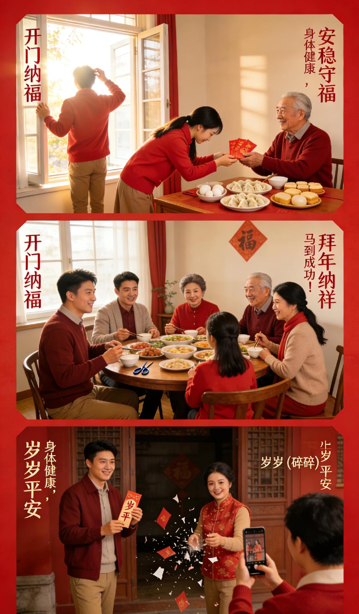 🧧大年初一这样做，接住一整年的福气！大年初一，马年奔腾迎新春！🏮俗话