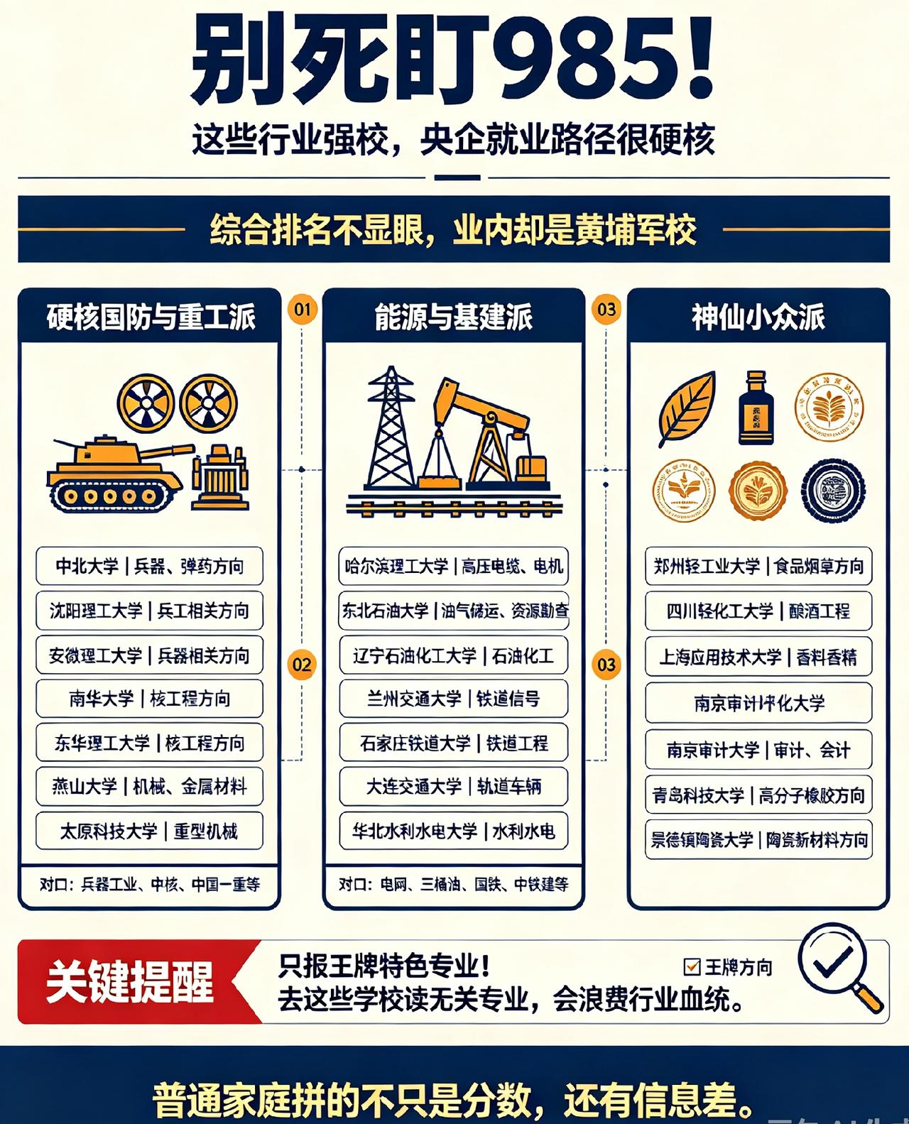 别再死盯985了，高考低分也能冲央企——这一批“扫地僧大学”，综