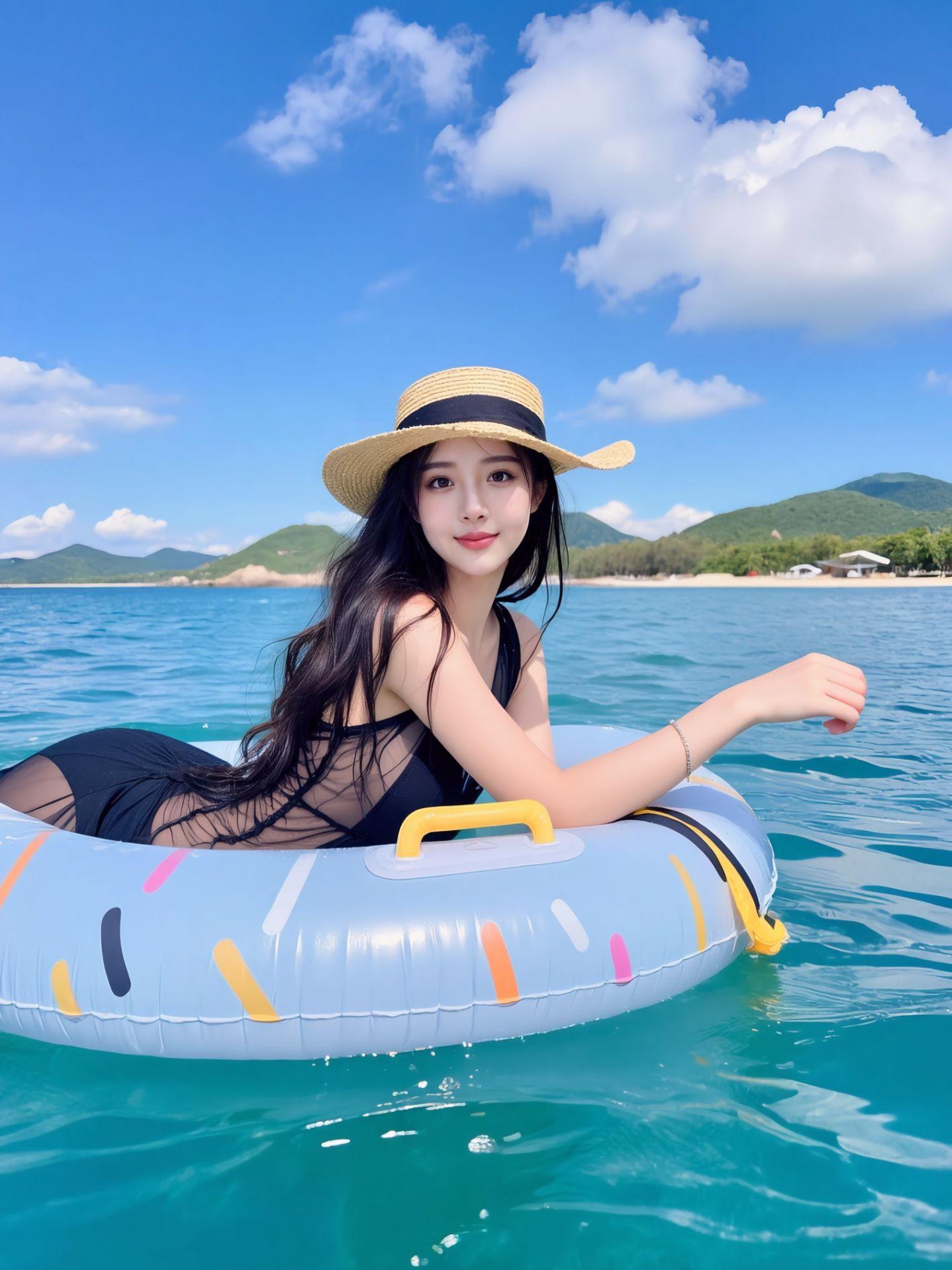 AI海畔悠然照  原来ai写真可以这么美  谁拍谁好看 美出高级感