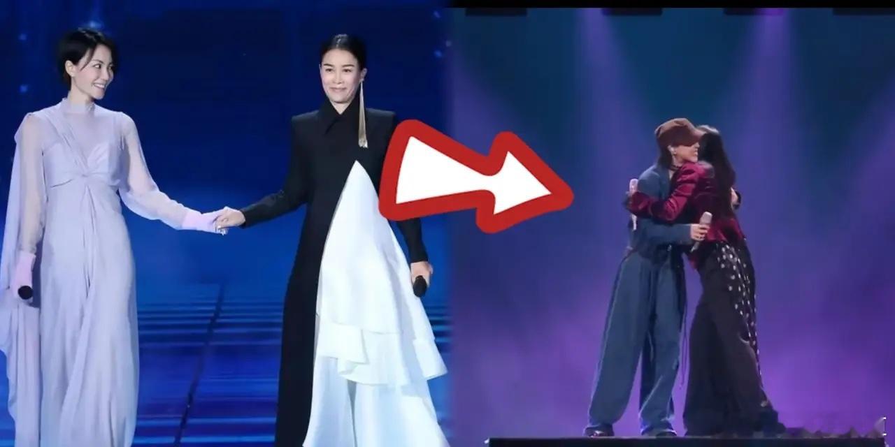 今晚的芒果台跨年晚会有那英我不惊喜有窦靖童我也不惊喜，让我惊喜的是她们俩合唱《你