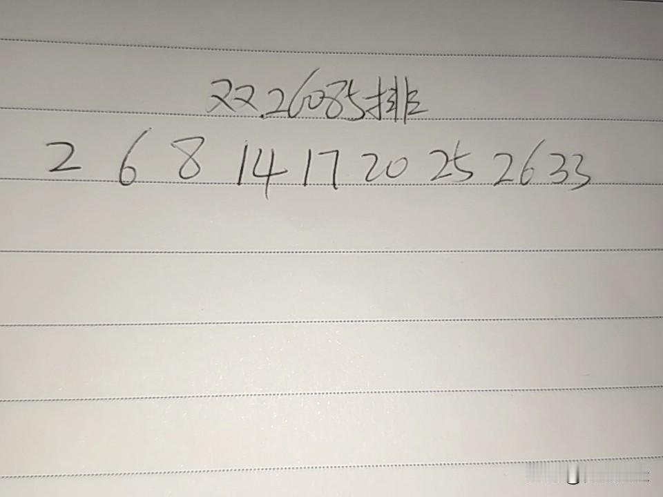 双色球26085期排02、06、08、14、17、20、25、26、33上期