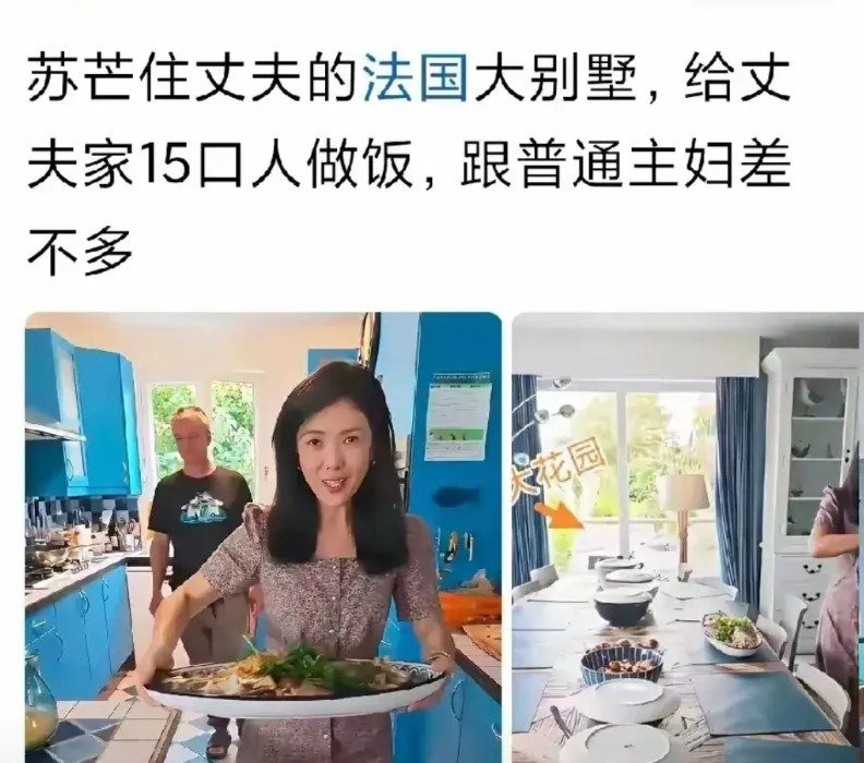 苏芒这次搞的宣传把自己打造的人设崩塌了，带着自己的老母亲，给丈夫全家15口人做饭