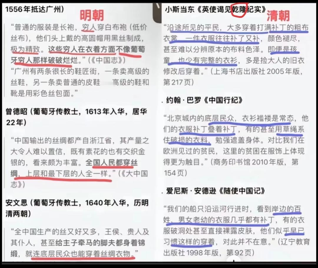 外国人在明清时期到访中国所写下的见闻！从穿着上就可以看出，清朝相比较明朝落后许多