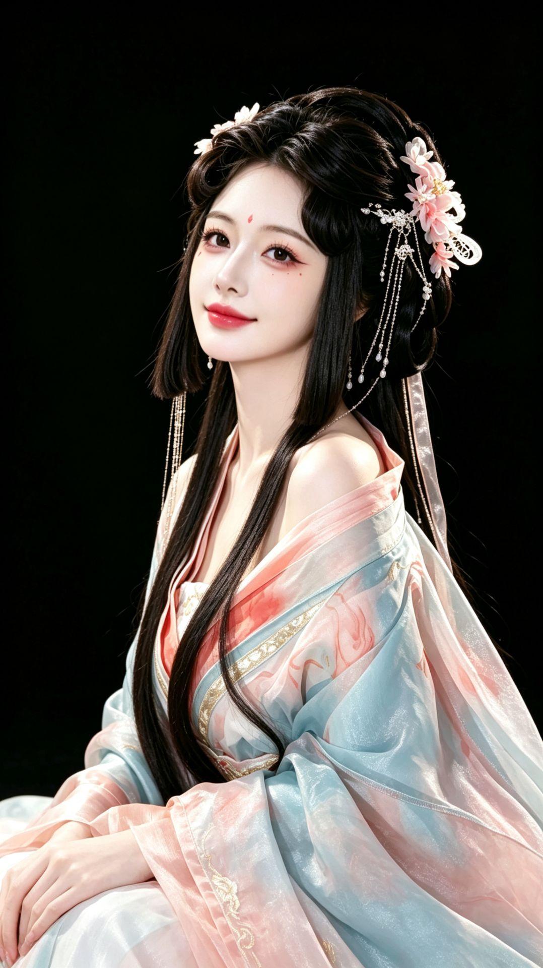 AI暗黑雨景写真复刻  古风美人汉服写真 柔美古风写真 古风仙女写真