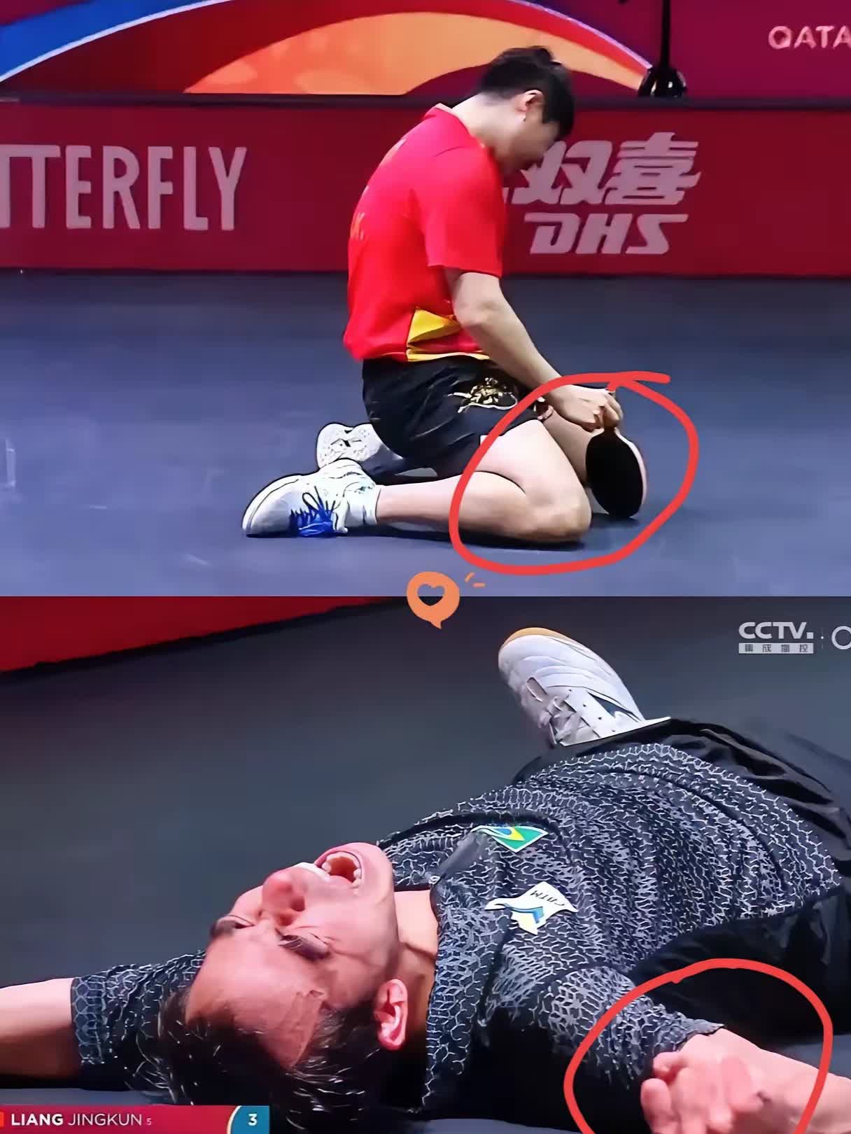 当梁靖昆跪下的那一刻我的眼泪不由自主落了下来不是因为他打得不好，而是