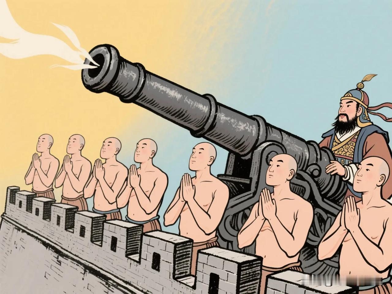 李自成第三次围攻开封，围城半年，突然发现诡异一幕:守将陈永福令僧人裸体立于城头，