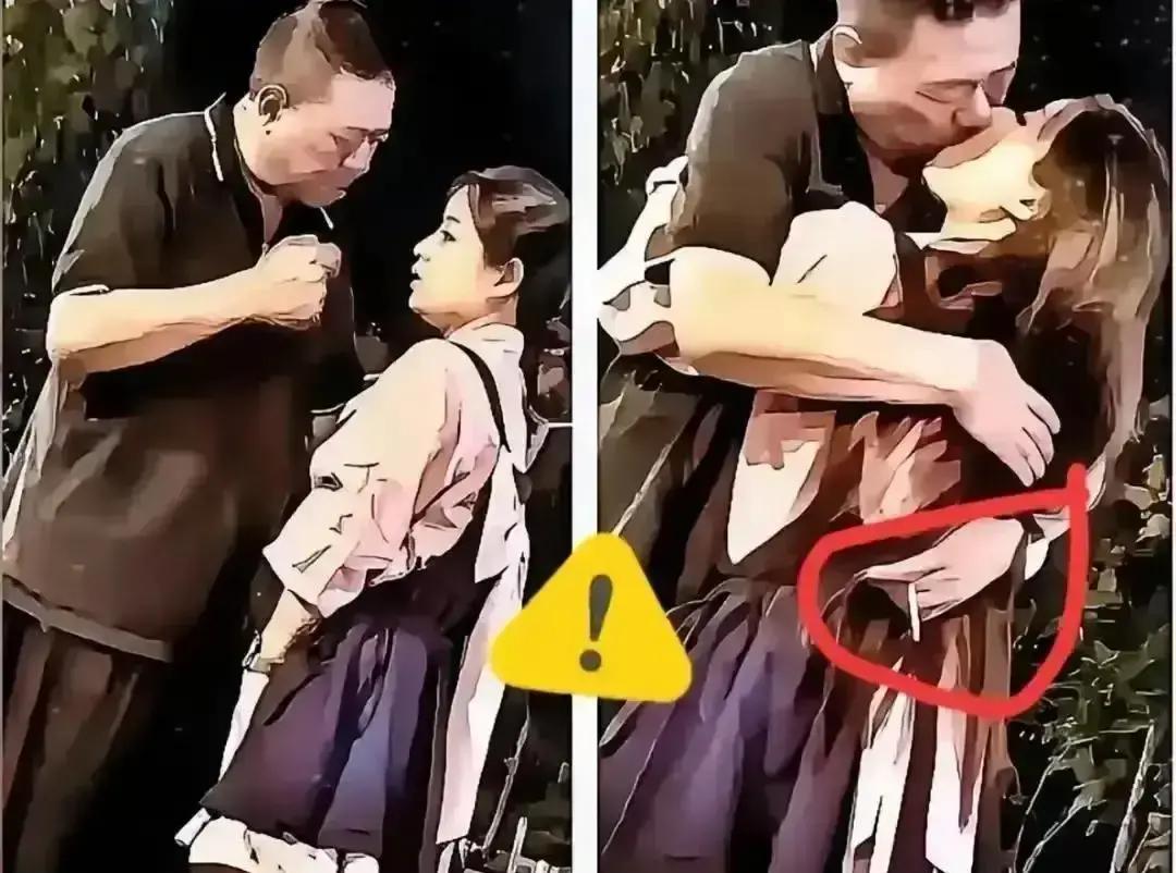 10秒父女照被传包养杭州湖滨路，白发男搭着粉裙姑娘肩膀。镜头里百达翡丽一闪