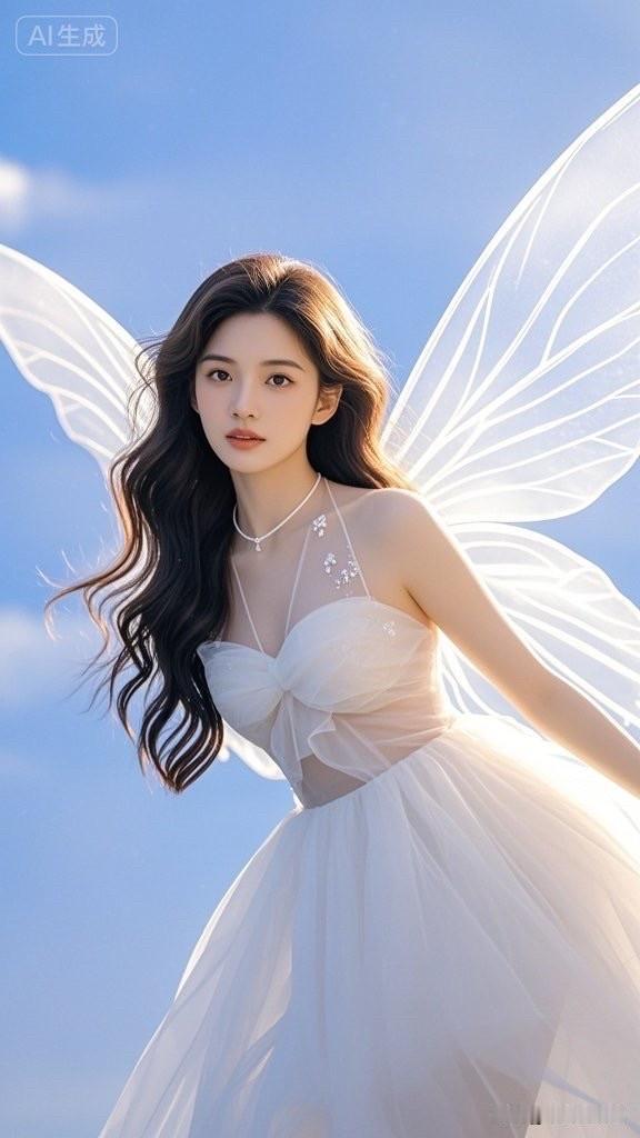 仙气飘飘的梦幻少女，云海之上，宛如画中仙子。