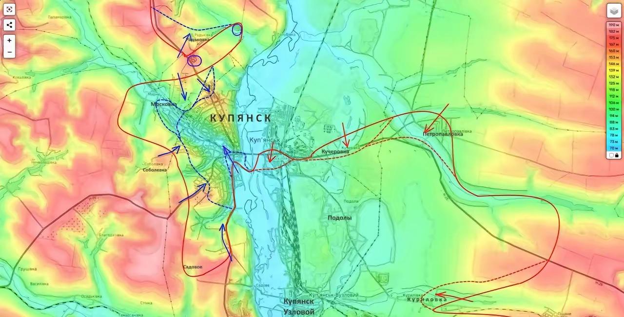 至12月15日晨：库皮扬斯克鏖战​俄军在库普扬斯克西部的局势持续快速恶化。乌军