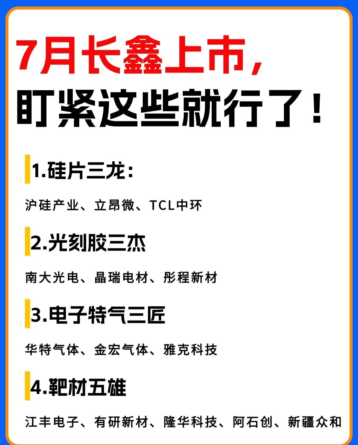 7月长鑫上市，盯紧这些半导体&硬科技龙头就够了！长鑫存储（国产DRAM巨头）