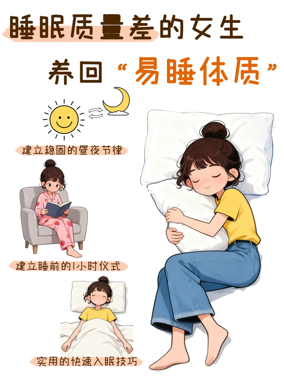 睡眠质量差的女生如何养回“易睡体质”～