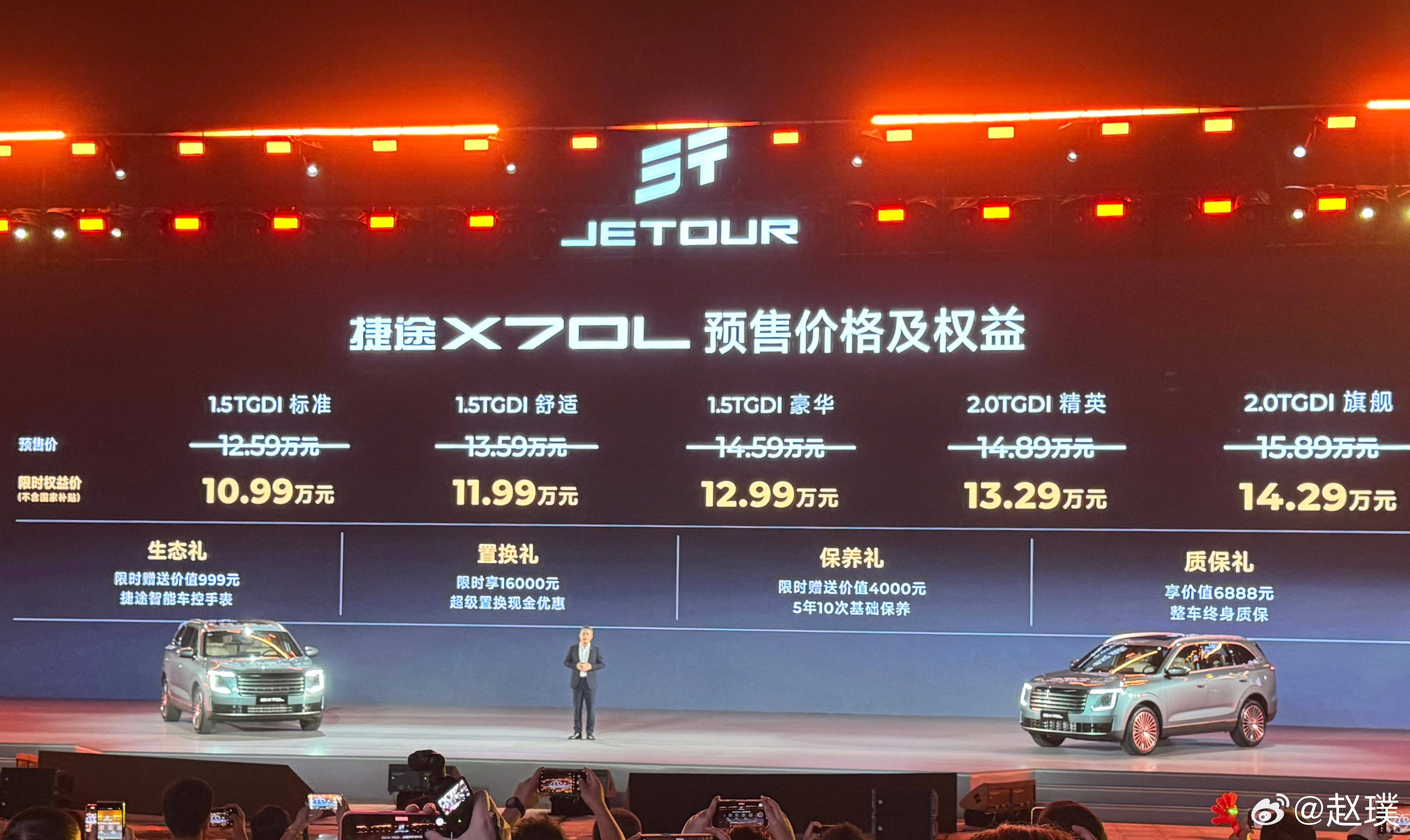 捷途X70L的预售价来了，5个车款，预售价区间为12.59-15.89万元，同